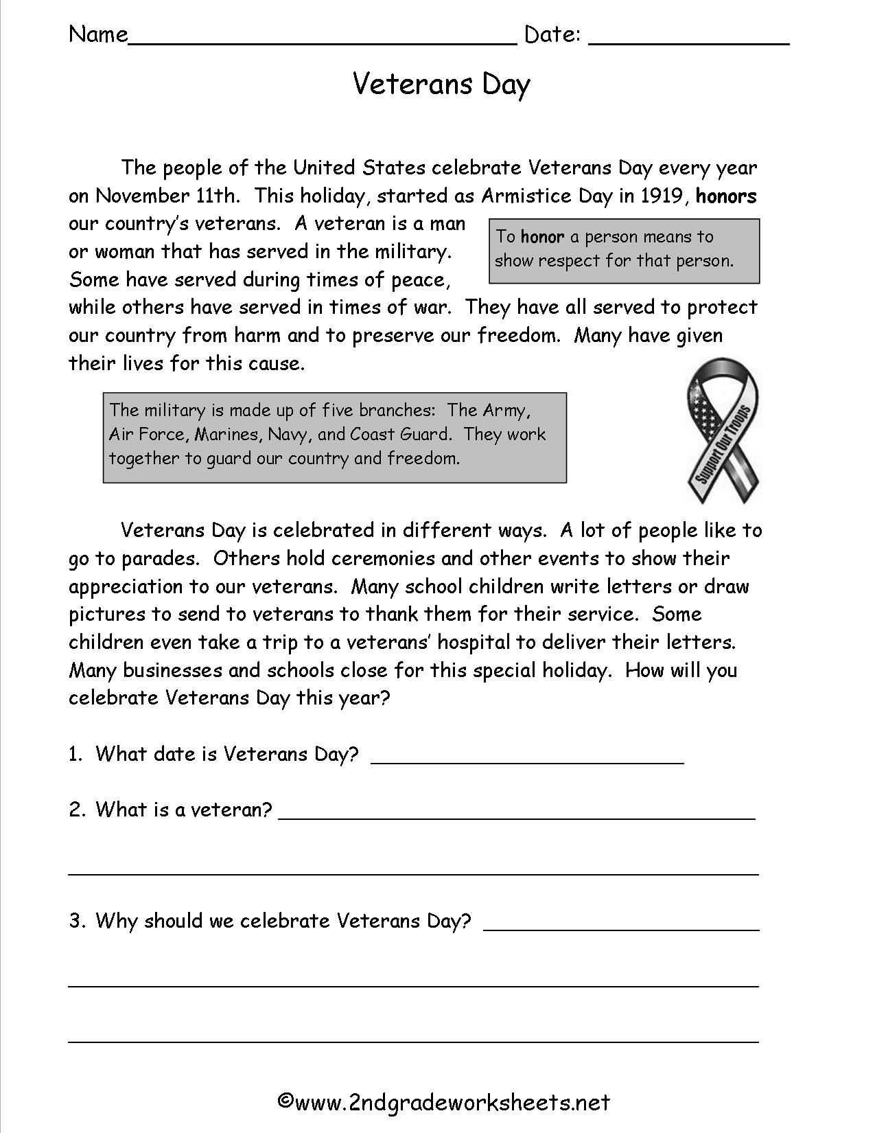 World War Ii Worksheets or Veterans Day Worksheets