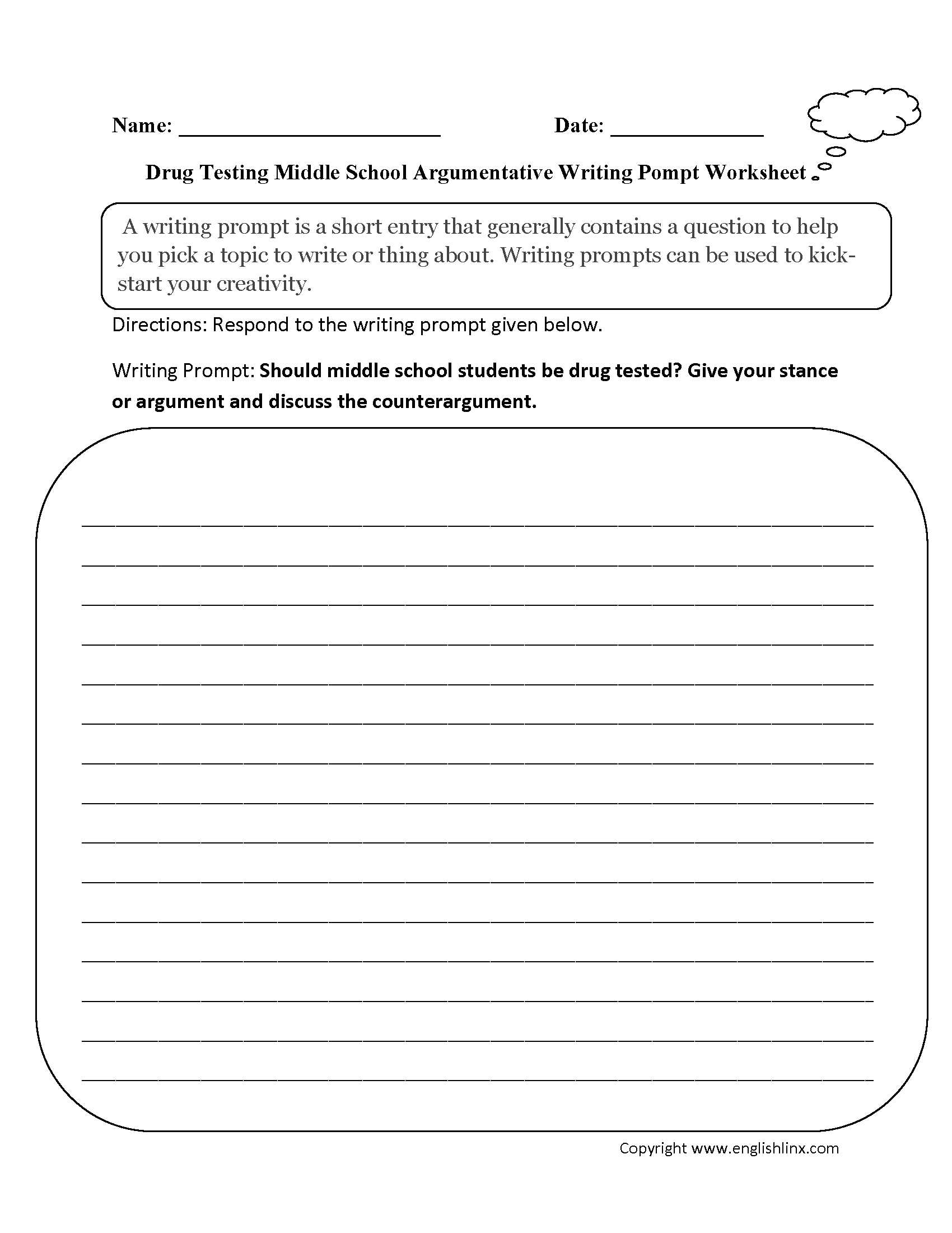 Writing Dialogue Worksheet or Persuasive Essay Prompts Persuasive Writing Prompts About School