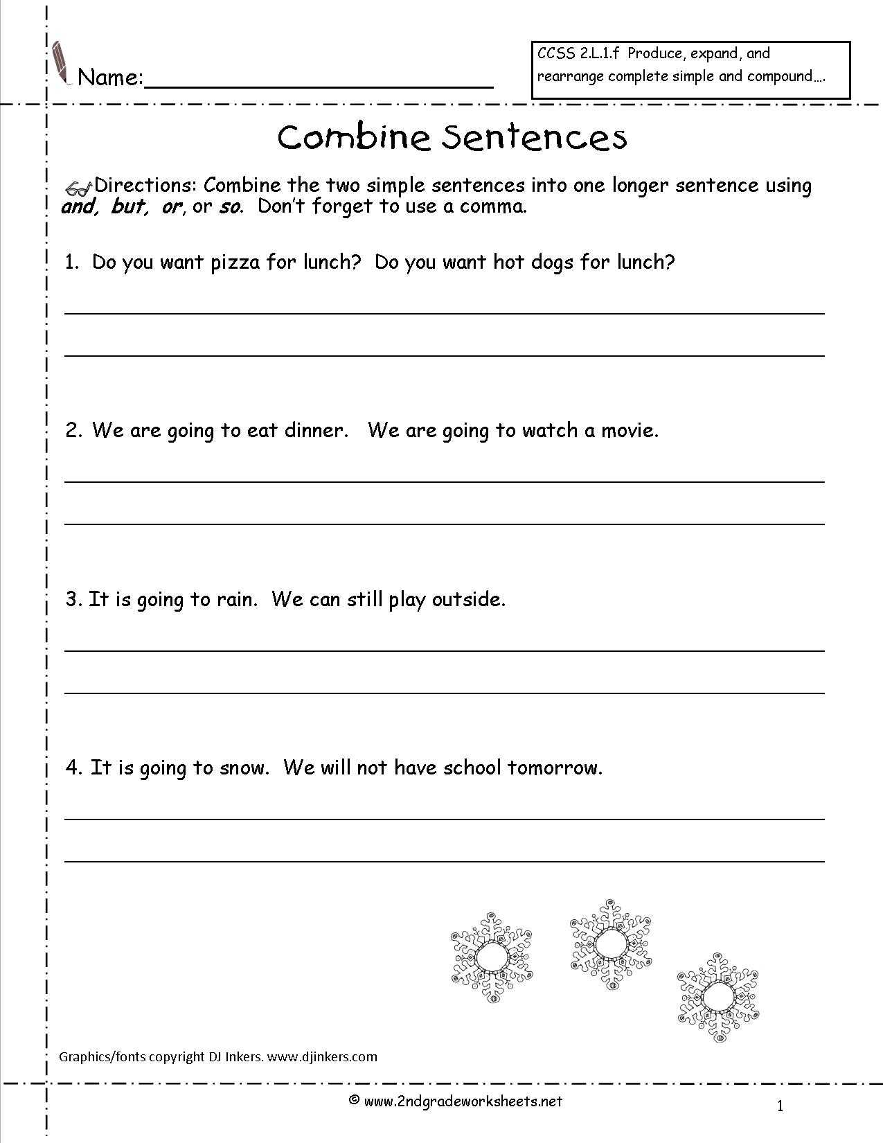 Writing Sentences Worksheets for 1st Grade or 16 Best Of 1 Grade Sentence Writing Worksheets
