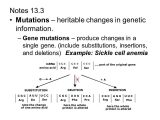 13.3 Mutations Worksheet Answer Key or 13 3 Mutations Worksheet Answer Key Life Science Teachers Edition Te