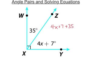 2 Step Equations Worksheet Along with Angle Pairs and solving Equations