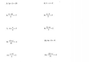 2 Step Equations Worksheets with Answers as Well as 2 Step Equations Worksheets