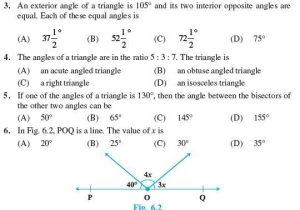 3 1 Lines and Angles Worksheet Answers Along with Class 9 Important Questions for Maths – Lines and Angles