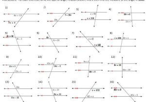 3 1 Lines and Angles Worksheet Answers and Worksheets 50 Re Mendations Parallel Lines and Transversals
