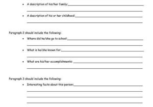 3rd Grade Paragraph Writing Worksheets Also Biography Report Outline Worksheet Writing Pinterest