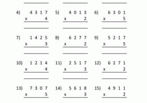 4 Digit by 1 Digit Multiplication Worksheets Pdf together with Math Worksheets Printable Multiplication 4 Digits by 1 Digit Fourth