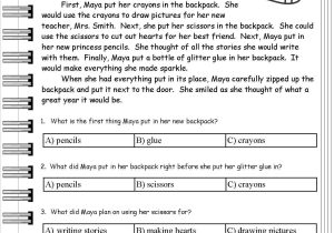 4th Grade Reading Comprehension Worksheets Multiple Choice with Reading Prehension Worksheets 3rd Grade Multiple Choice the Best