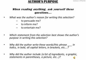 4th Grade Reading Comprehension Worksheets Pdf and Image Of What is the Authors Purpose by