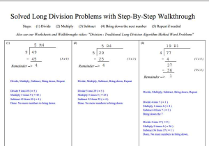 4th Step Worksheet and Long Division Instruction Worksheet Kidz Activities