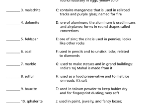 6th Grade Science Worksheets with Answer Key and Everyday Uses Rock & Card Set
