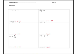 7th Grade Inequalities Worksheet together with One and Two Step Inequalities Worksheet 28 Images One St