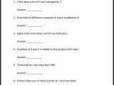 7th Grade Math Worksheets and Answer Key as Well as Math Worksheet with Variables Valid Free Algebraic Expressions