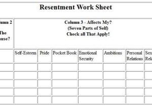 Aa Step Worksheets Step 1 as Well as 4th Step Worksheet Step 4 Worksheets Aa 4th Step Inventory Guide
