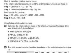 Abundance Of isotopes Chem Worksheet 4 3 Answers Along with Specscience Teaching Resources Tes