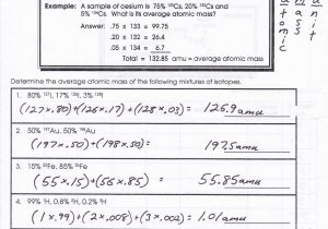 Abundance Of isotopes Chem Worksheet 4 3 with Average atomic Mass Worksheet Show All Work Answers Gallery