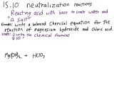 Acids Bases and Salts Worksheet Also Writing Balanced Equations for Acidbase Neutralization Reac
