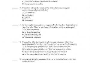 Active Transport Worksheet Answers Also Active Transport Worksheet Answers Awesome Cell Transport Osmosis
