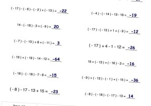 Adding and Subtracting Integers Word Problems Worksheet Also Math Worksheets for Numbers 11 15 New Math Worksheets for Negative