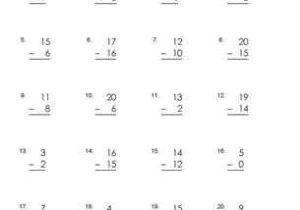 Adding and Subtracting Mixed Numbers Worksheet Pdf with Basic Subtraction Worksheets to 20 Free Printables