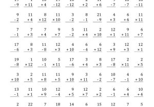 Adding and Subtracting Rational Numbers Worksheet or the Adding Subtracting and Multiplying with Facts From 1 to 12 A