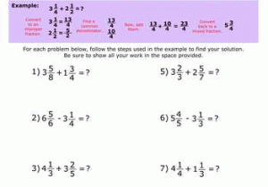 Adding Mixed Numbers Worksheet and Adding and Subtracting Mixed Numbers