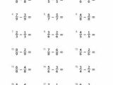 Adding Subtracting Multiplying and Dividing Fractions Worksheet as Well as Subtracting Fraction Worksheets Mon Denominators