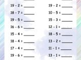 Addition and Subtraction Worksheets for Grade 1 Along with Subtracting Horizontally Horizontal Subtraction Mathsdiary