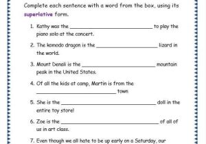 Adjective and Adverb Worksheets with Answer Key or Parative Adjectives Worksheet the Best Worksheets Image