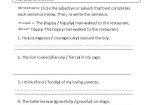 Adjective and Adverb Worksheets with Answer Key together with Sentences with Nouns and Adjectives Worksheets