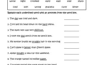 Adjectives Worksheet 3 Spanish Answers or School events Worksheet New Replacing Words with Antonyms Worksheets