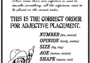 Adjectives Worksheet 3 Spanish Answers or the Correct order Adjective order is Number Opinion Size Age