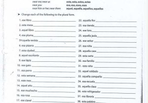 Agreement Of Adjectives Spanish Worksheet Answers together with 46 Best Demonstrative Adjectives Images On Pinterest