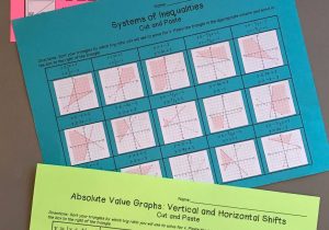 Algebra 1 Factoring Worksheet or Trig Ratios Cut and Paste Activity