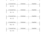 Algebra 1 Factoring Worksheet together with Worksheets for Distributive Property Kidz Activities
