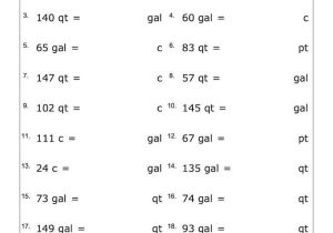 Algebra 1 Unit Conversion Worksheet Answers Also Converting Gallons Quarts Pints and Cups