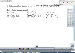 Algebra 2 Factoring Worksheet Key or Factoring Polynomials