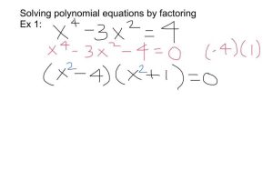 Algebra 2 solving Quadratic Equations by Factoring Worksheet Answers with Polynomial solver Stmag