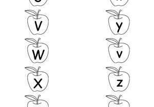 Alphabet Matching Worksheets or Matching Uppercase and Lowercase Letters U Through Z