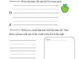 Alphabet Recognition Worksheets for Kindergarten and Alphabet Worksheet Letter D Great English tools