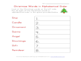 Alphabetical order Worksheets or Christmas Alphabetical order Worksheet Free Worksheets Lib