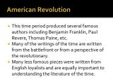 American Revolution Timeline Worksheet with Literature During the American Revolution