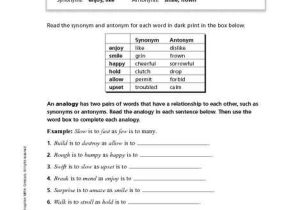 Analogy Worksheets for Middle School and Analogies Worksheets Middle School the Best Worksheets Image