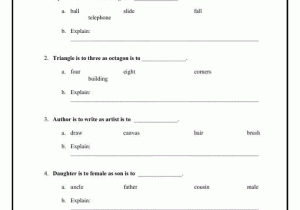 Analogy Worksheets for Middle School and Circle Worksheets for High School Image Collections Worksheet Math