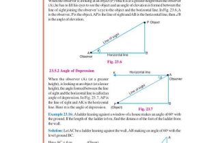 Angle Of Elevation and Depression Worksheet Also Trigonometric Ratios Of some Special Angles