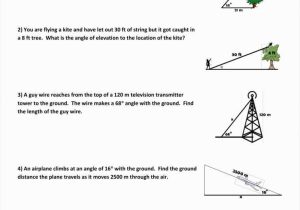 Angle Of Elevation and Depression Worksheet with Fresh Angle Elevation and Depression Trig Worksheet – Sabaax