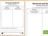Animal Behavior Worksheet with Nocturnal and Diurnal Australian Animals Worksheet Activity