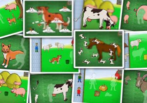 Animal Farm Worksheets with App Shopper Puzzles for toddlers with Farm Animals and thei