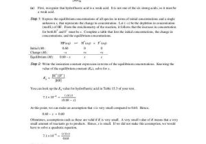 Ap Chem solutions Worksheet Answers Also Chang Chemistry 11e Chapter 15 solution Manual