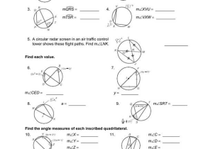 Arcs and Central Angles Worksheet Also Angles In A Circle Worksheet Worksheets for All