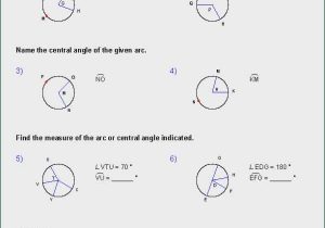 Arcs and Central Angles Worksheet together with Angles Worksheet